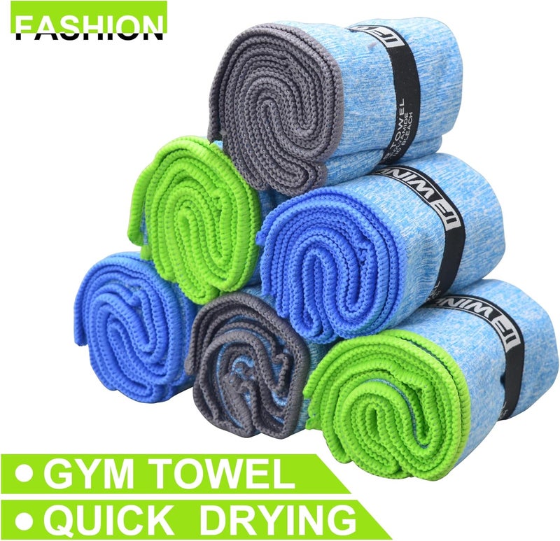 IFWIND 6 Pack Microfiber Gym Towels - Fast Drying Workout Accessories for Men & Women, Sports Exercise Fitness Gear, Tennis Towels for Body Hot Yoga - Image 2